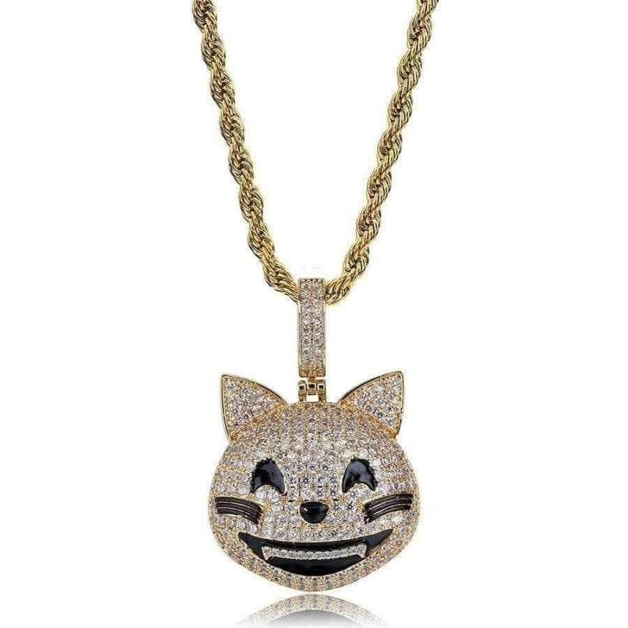 Cat emoji Gold cheapest and diamond chain/pendant