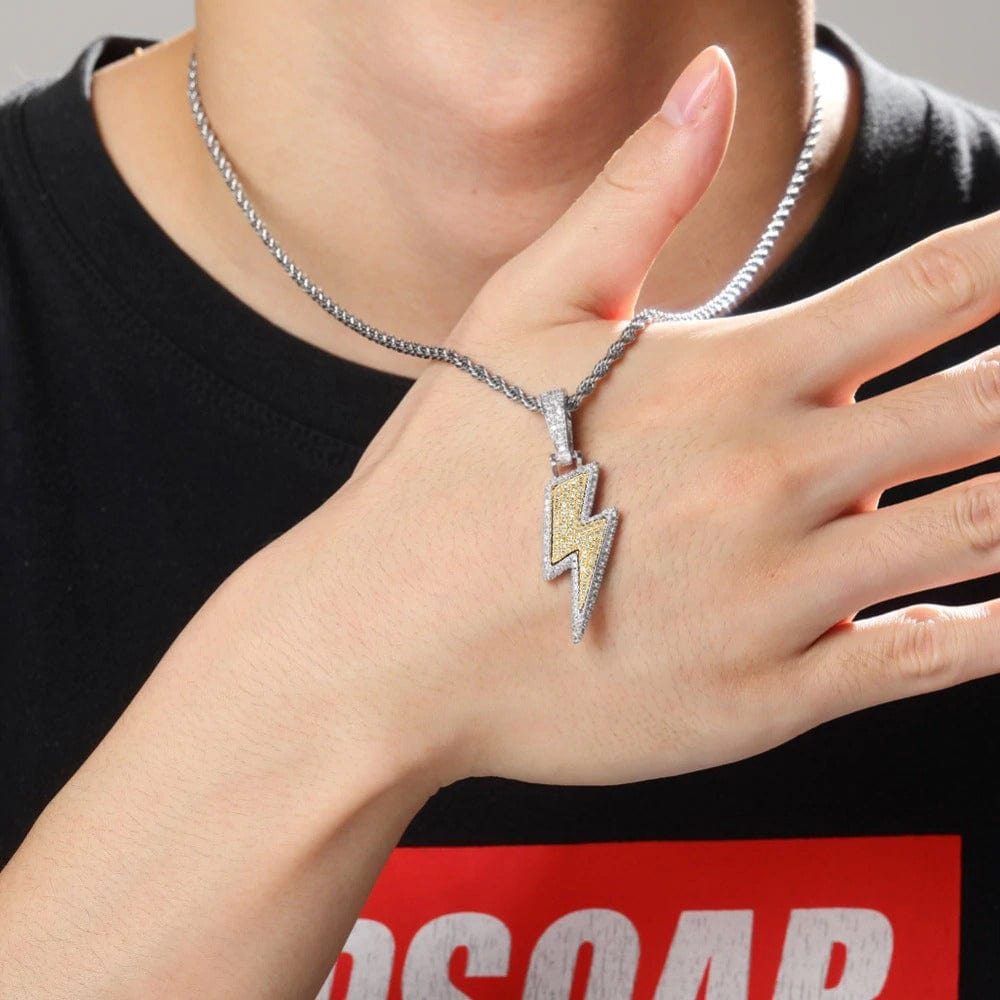 Buy Viraasi Silver Toned Lightning Bolt Pendant with Chain for Men and Boys  at Amazon.in